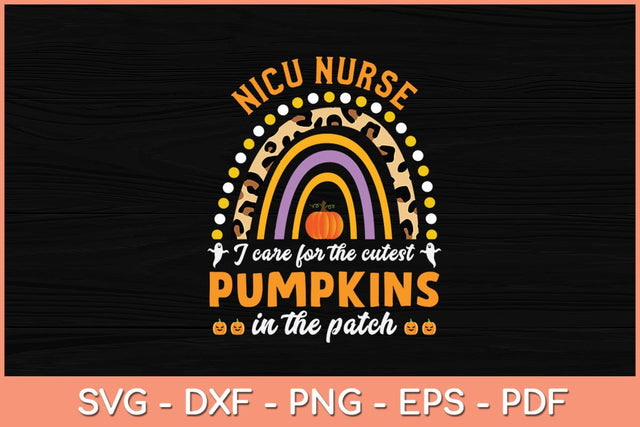 Rainbow Leopard NICU Nurse Cutest Pumpkins Halloween Svg Design SVG artprintfile 