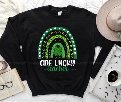 Rainbow Leopard One Lucky Teacher St Patricks Day PNG, Lucky Rainbow PNG Sublimation Design Sublimation ToriDesigns 