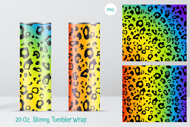 Rainbow Leopard Print 20 Oz Skinny Tumbler Sublimation Sublimation Kseniia designer 