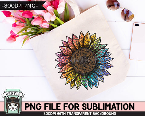 Rainbow Leopard Sunflower SUBLIMATION Design PNG, Leopard Sunflower Sublimation, Sunflower PNG Sublimation Designs, Pride Sublimation PNG Sublimation Wild Pilot 