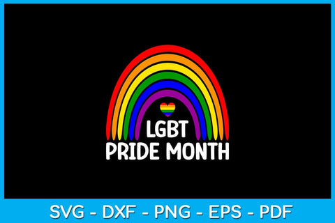 Rainbow LGBT Pride Month SVG PNG PDF Cut Files SVG Creativedesigntee 