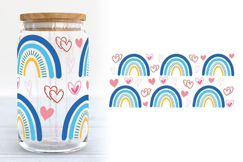 Rainbow Libbey Glass Wraps | 16oz Can Glass SVG SVG B Renee Design 