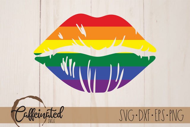 Rainbow Lips svg, Pride SVG SVG Caffeinated SVGs 