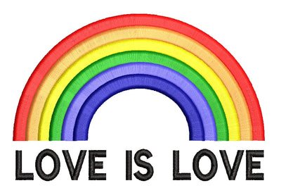 Rainbow love is love embroidery design machine embroidery design, 4 sizes. Embroidery/Applique DESIGNS ArtEMByNatalia 