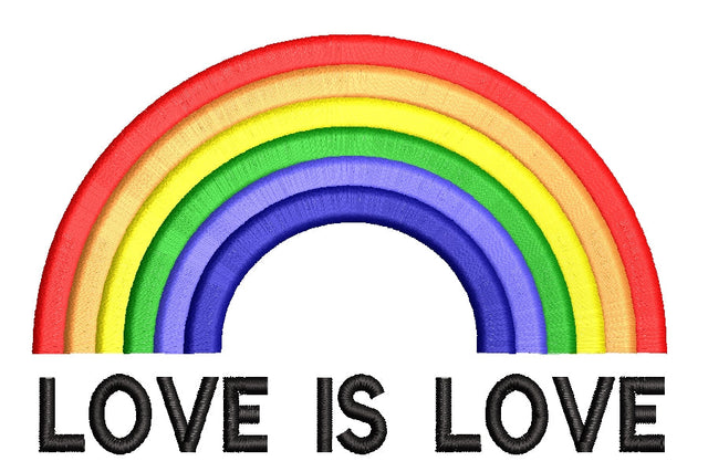 Rainbow love is love embroidery design machine embroidery design, 4 sizes. Embroidery/Applique DESIGNS ArtEMByNatalia 