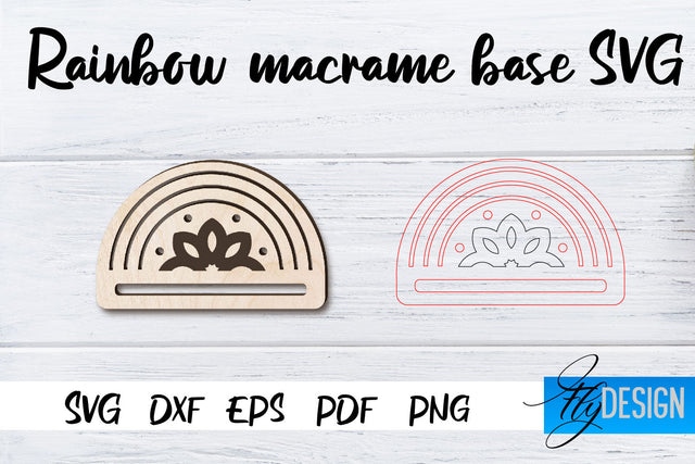 Rainbow Macrame base SVG | Macrame Laser SVG Fly Design 
