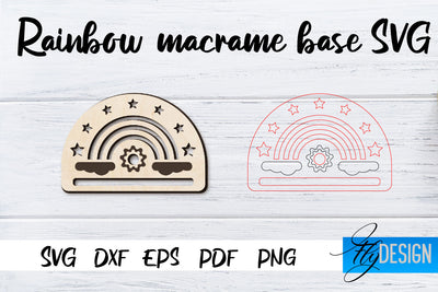 Rainbow Macrame base SVG | Macrame Laser SVG Fly Design 