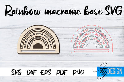 Rainbow Macrame base SVG | Macrame Laser SVG Fly Design 