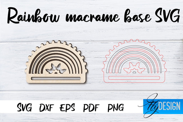Rainbow Macrame base SVG | Macrame Laser SVG Fly Design 