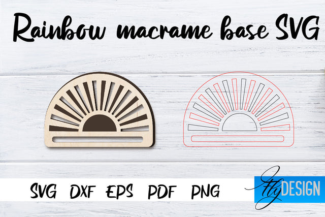 Rainbow Macrame base SVG | Macrame Laser SVG Fly Design 