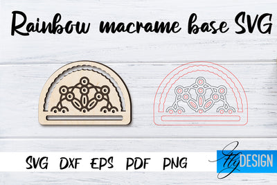 Rainbow Macrame base SVG | Macrame Laser SVG Fly Design 