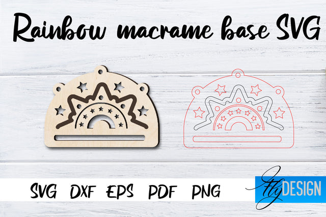 Rainbow Macrame base SVG | Macrame Laser SVG Fly Design 