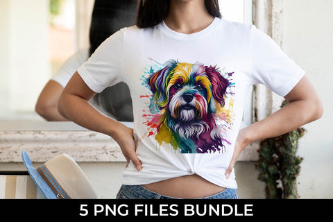 Rainbow Maltese Dog Watercolor Bundle Free For Commercial Use Sublimation Sintegra 
