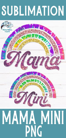 Rainbow Mama and Mini PNG Sublimation Sublimation Wispy Willow Designs 