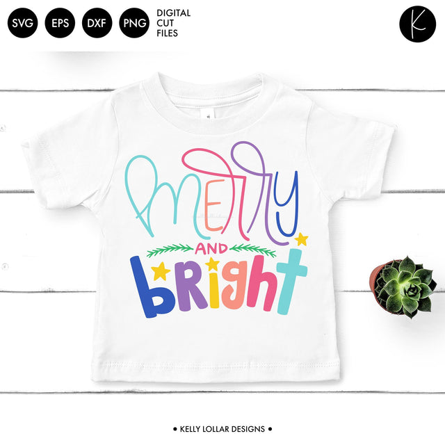 Rainbow Merry and Bright SVG Kelly Lollar Designs 