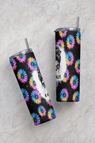 Rainbow Mom Life Leopard Print Sunflowers Mom Bun Hair Funny Seamless Sublimation Designs Downloads - Skinny Tumbler 20oz Design Sublimation CaldwellArt 