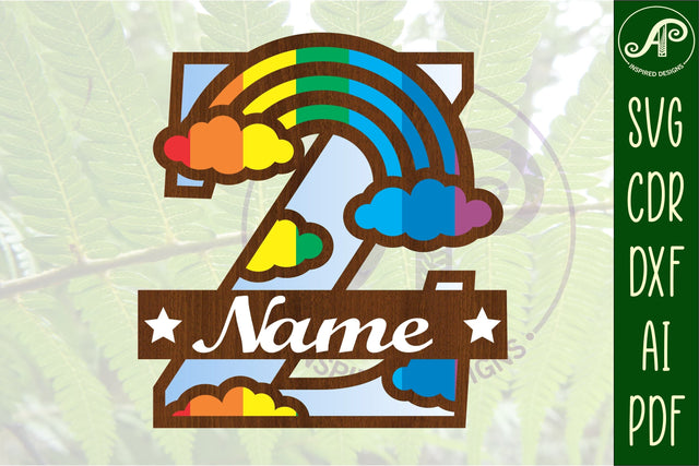 Rainbow Monogram Letter Z SVG file SVG APInspireddesigns 