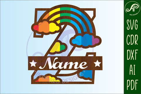 Rainbow Monogram Letter Z SVG file SVG APInspireddesigns 