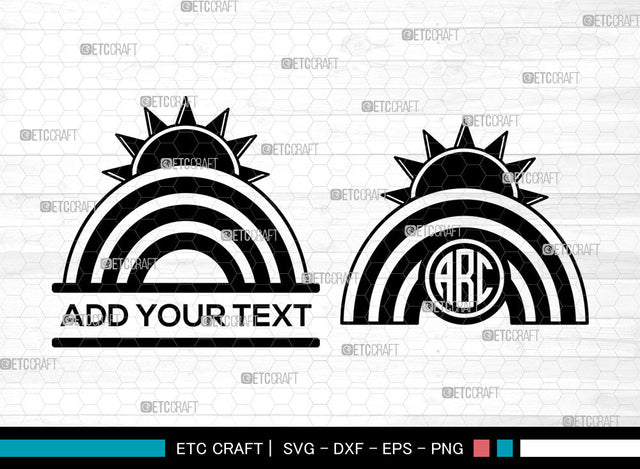 Rainbow Monogram SVG, Clouds svg, Rainbow Baby Svg, Rainbow With Sun Svg, Rainbow Star Svg, Circle Monogram Svg SVG ETC Craft 