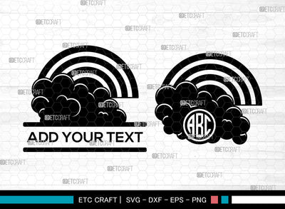 Rainbow Monogram SVG, Clouds svg, Rainbow Baby Svg, Rainbow With Sun Svg, Rainbow Star Svg, Circle Monogram Svg SVG ETC Craft 