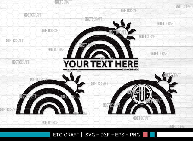 Rainbow Monogram SVG | Rainbow Svg | Cloud Svg | Rainbow & Clouds Svg | Layered Rainbow Svg | Rainbow Clipart SVG ETC Craft 