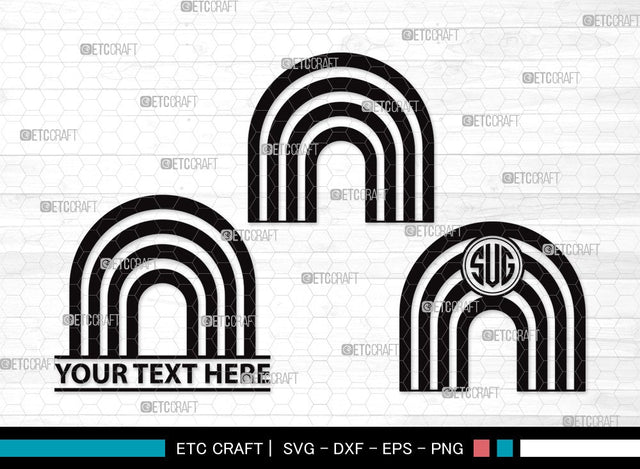 Rainbow Monogram SVG | Rainbow Svg | Cloud Svg | Rainbow & Clouds Svg | Layered Rainbow Svg | Rainbow Clipart SVG ETC Craft 