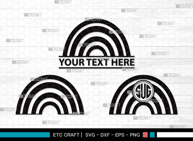 Rainbow Monogram SVG | Rainbow Svg | Cloud Svg | Rainbow & Clouds Svg | Layered Rainbow Svg | Rainbow Clipart SVG ETC Craft 