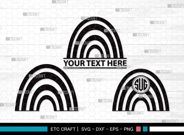 Rainbow Monogram SVG | Rainbow Svg | Cloud Svg | Rainbow & Clouds Svg | Layered Rainbow Svg | Rainbow Clipart SVG ETC Craft 