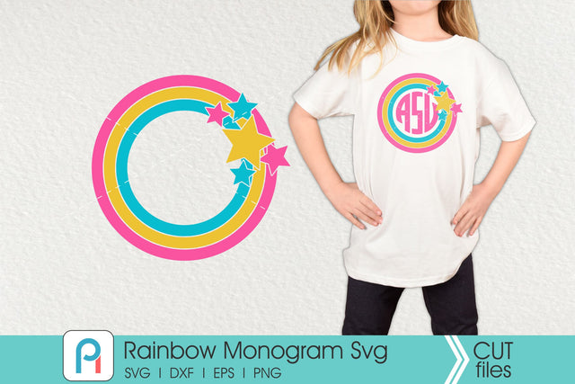 Rainbow Monogram Svg, Rainbow Svg, Rainbow Frame Svg SVG Pinoyart Kreatib 