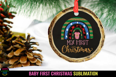 Rainbow My First Christmas Sublimation I Baby First Christmas Sublimation Happy Printables Club 