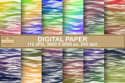 Rainbow Ocean Digital Paper Background Pack Digital Pattern SineDigitalDesign 