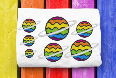 Rainbow Planet Mini Embroidery Embroidery/Applique DESIGNS Risa Rocks It 