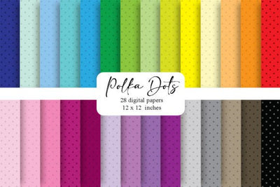 Rainbow Polka Dot Digital Paper Pack Digital Pattern BijouBay 