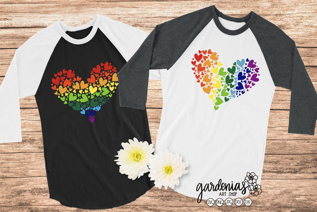 Rainbow Pride Hearts SVG SVG Gardenias Art Shop 