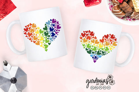 Rainbow Pride Hearts SVG SVG Gardenias Art Shop 