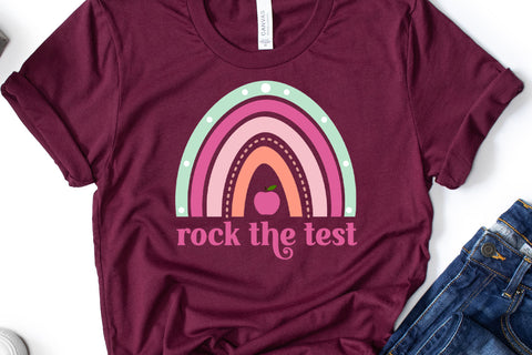 Rainbow Rock the Test Sublimation I Teacher Testing Day Sublimation Happy Printables Club 