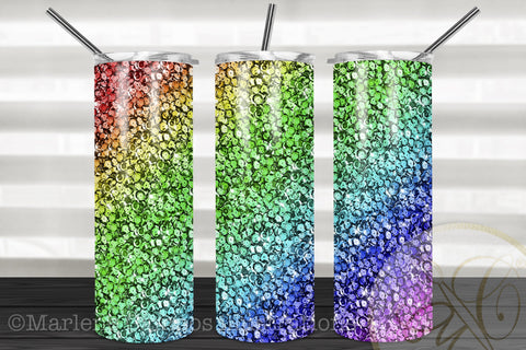Rainbow Sequins Skinny Tumbler Sublimation Sublimation Marlene Campos 