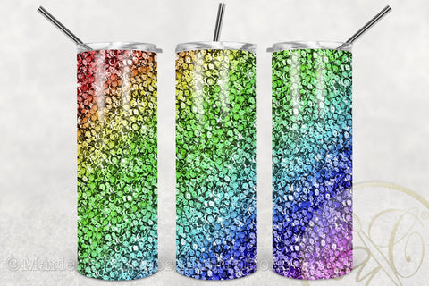 Rainbow Sequins Skinny Tumbler Sublimation Sublimation Marlene Campos 