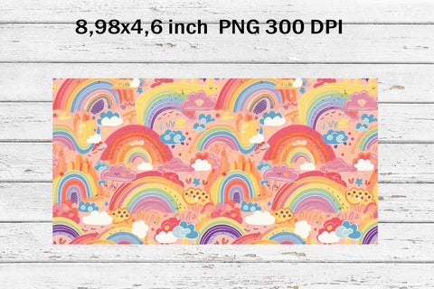 Rainbow Sippy Cup Sublimation. 12 oz Sippy Kids Tumbler Wrap. Sublimation Samaha Design 