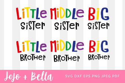 Rainbow sister brother bundle SVG, Rainbow family Svg, Rainbow Svg Bundle Svg, Boho Rainbow, Cute Rainbow Svg, Rainbow Clipart, Rainbow SVG Jojo&Bella 
