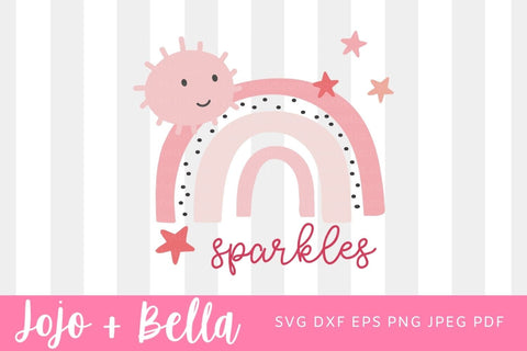 Rainbow Sparkles Svg, Rainbow Svg, Rainbow Png, Kid's Svg, Cute Svg, Cute Kid's Svg, Svg Files For Cricut, Silhouette, Sublimation SVG Jojo&Bella 