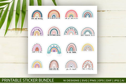 Rainbow Stickers Bundle for Cricut SVG EPS JPG SVG TatiStudio 