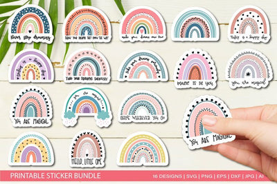 Rainbow Stickers Bundle for Cricut SVG EPS JPG SVG TatiStudio 