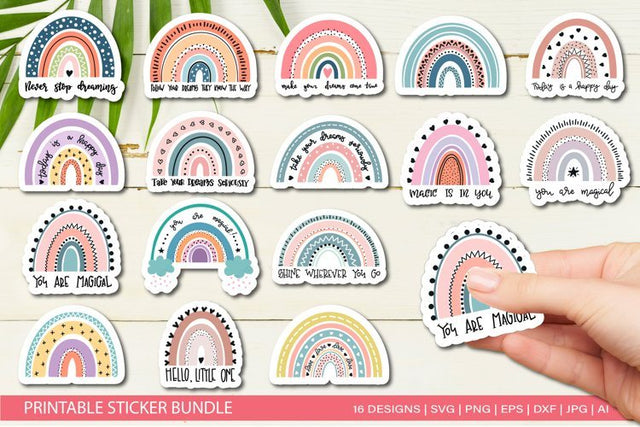 Rainbow Stickers Bundle for Cricut SVG EPS JPG SVG TatiStudio 