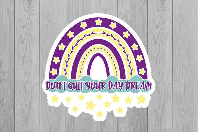 Rainbow Stickers | Motivation PNG | Boho Rainbow PNG Sublimation Fly Design 