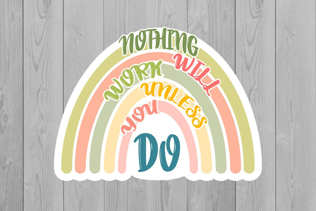 Rainbow Stickers | Motivation PNG | Boho Rainbow PNG Sublimation Fly Design 