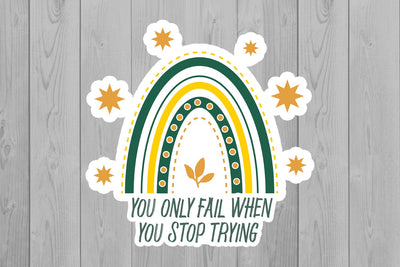 Rainbow Stickers | Motivation PNG | Boho Rainbow PNG Sublimation Fly Design 