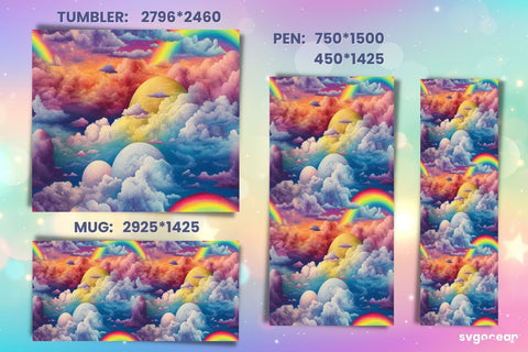 Rainbow Sublimation | Tumbler Wrap | Mug | Pen SVG SvgOcean 