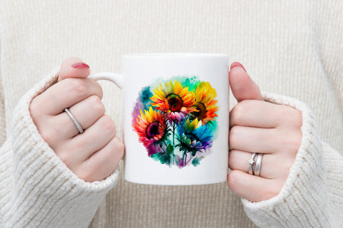 Rainbow sunflower sublimation | Sunflower t shirt design Sublimation Svetana Studio 