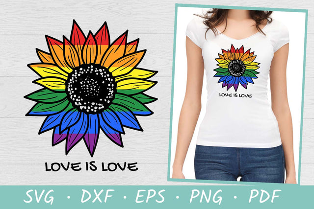 Rainbow sunflower SVG | Pride SVG | Love is love SVG Irina Ostapenko 